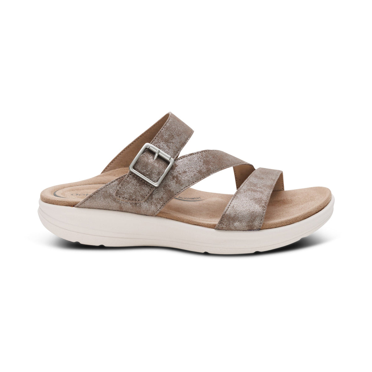 Aetrex Jenny Adjustable Slide Sandal - Taupe