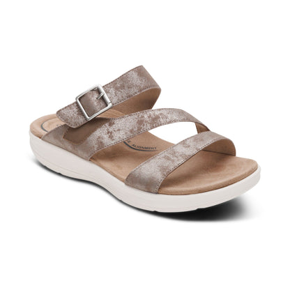 Aetrex Jenny Adjustable Slide Sandal - Taupe