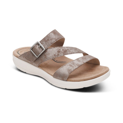 Aetrex Jenny Adjustable Slide Sandal - Taupe