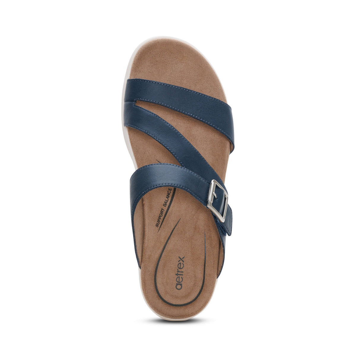 Aetrex Jenny Adjustable Slide Sandal - Navy