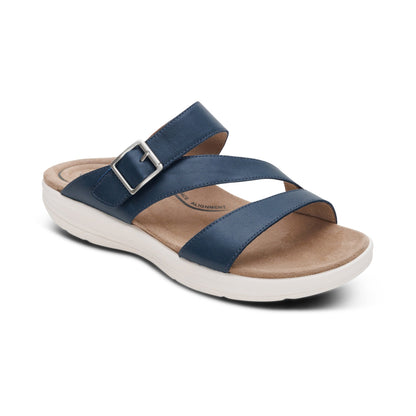 Aetrex Jenny Adjustable Slide Sandal - Navy
