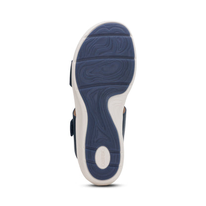 Aetrex Jenny Adjustable Slide Sandal - Navy