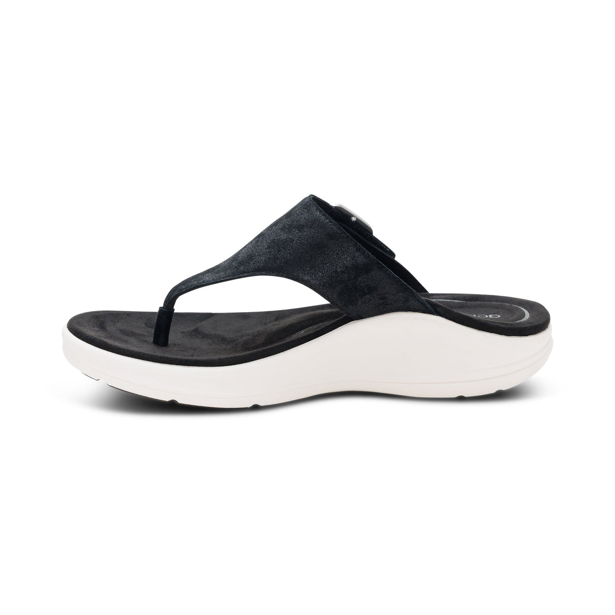 Aetrex Donna Adjustable Thong Sandal - Black