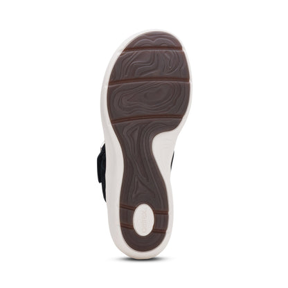 Aetrex Donna Adjustable Thong Sandal - Black