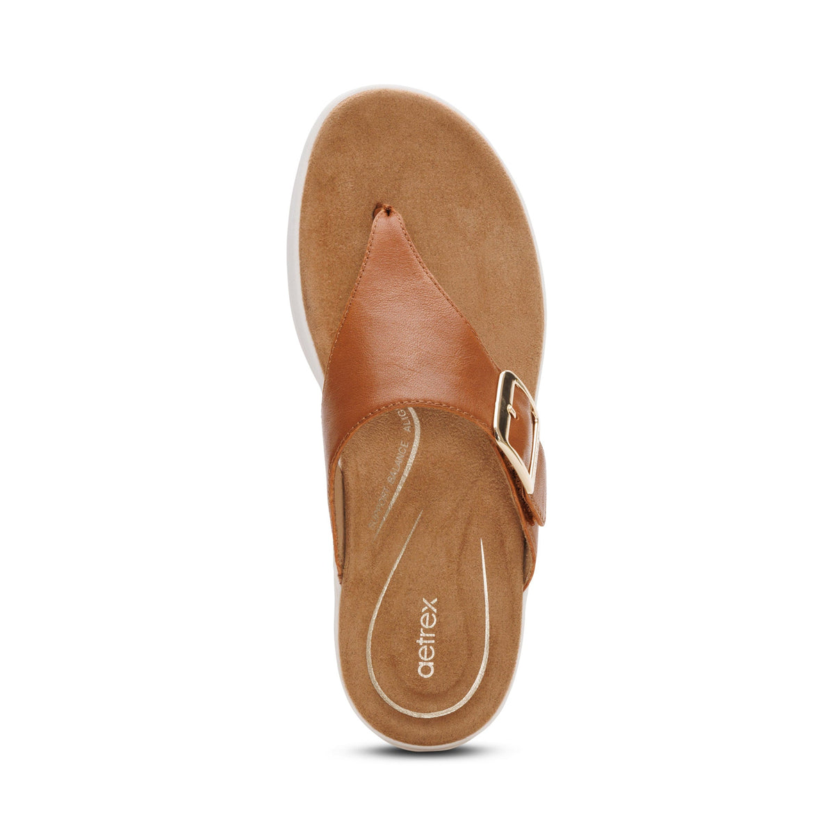 Aetrex Donna Adjustable Thong Sandal - Cognac