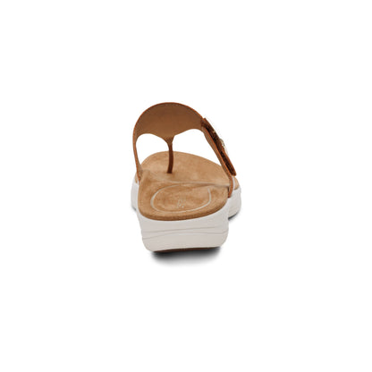 Aetrex Donna Adjustable Thong Sandal - Cognac