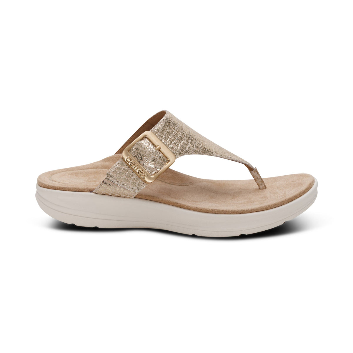 Aetrex Donna Adjustable Thong Sandal - Champagne