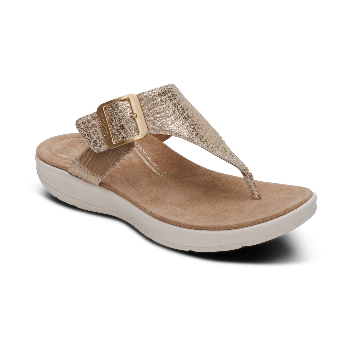 Aetrex Donna Adjustable Thong Sandal - Champagne