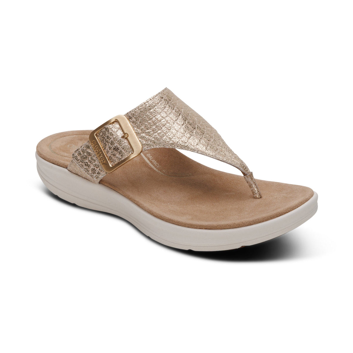Aetrex Donna Adjustable Thong Sandal - Champagne
