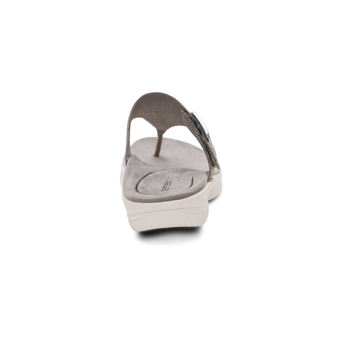 Aetrex Donna Adjustable Thong Sandal - Pewter Metallic