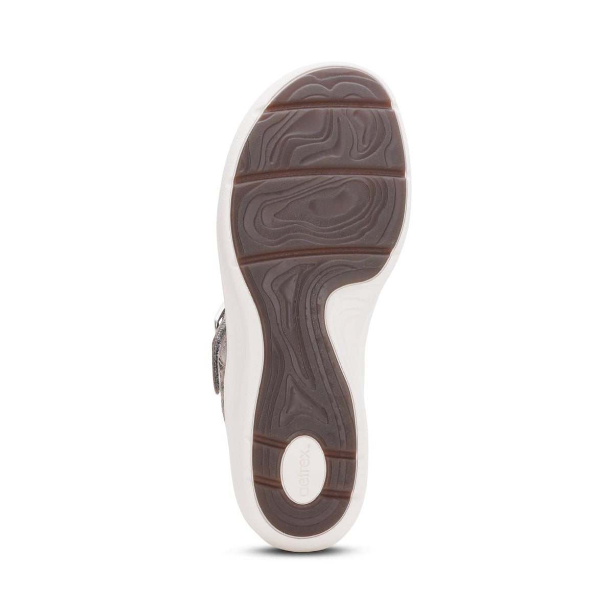 Aetrex Donna Adjustable Thong Sandal - Pewter Metallic