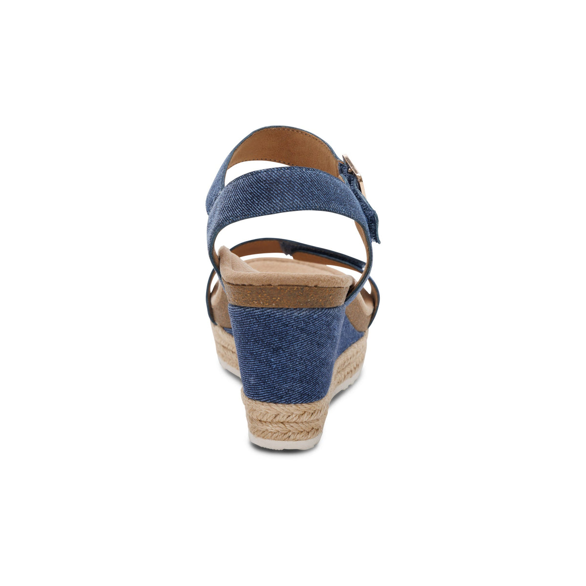 Aetrex Sydney Quarter Strap Espadrille Wedge - Denim