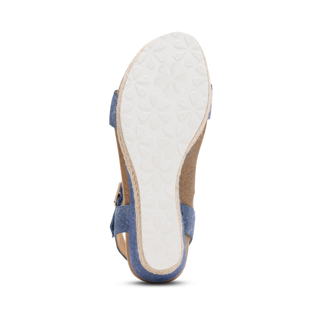 Aetrex Sydney Quarter Strap Espadrille Wedge - Denim