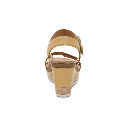 Aetrex Sydney Quarter Strap Espadrille Wedge - Butter