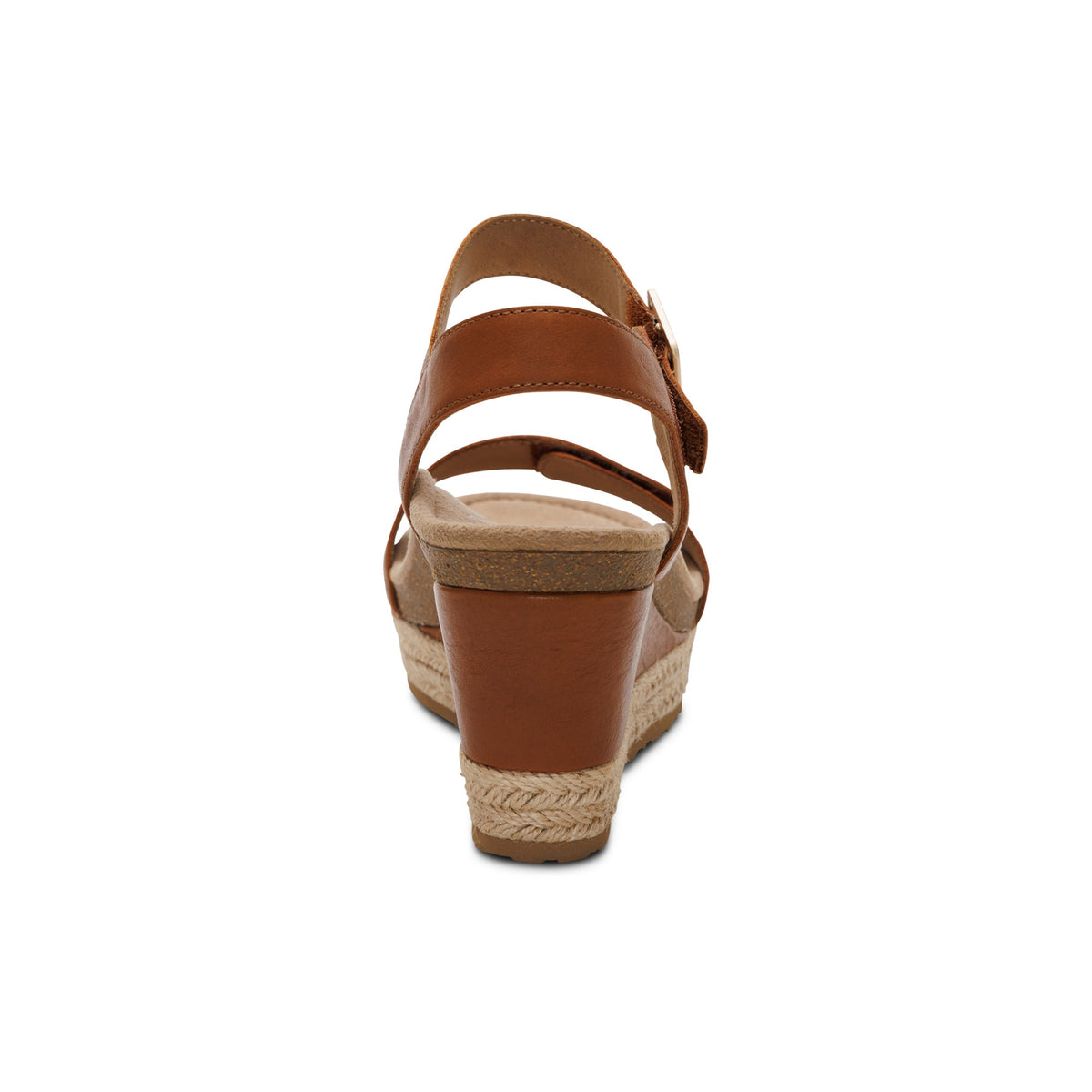 Aetrex Sydney Quarter Strap Espadrille Wedge - Cognac