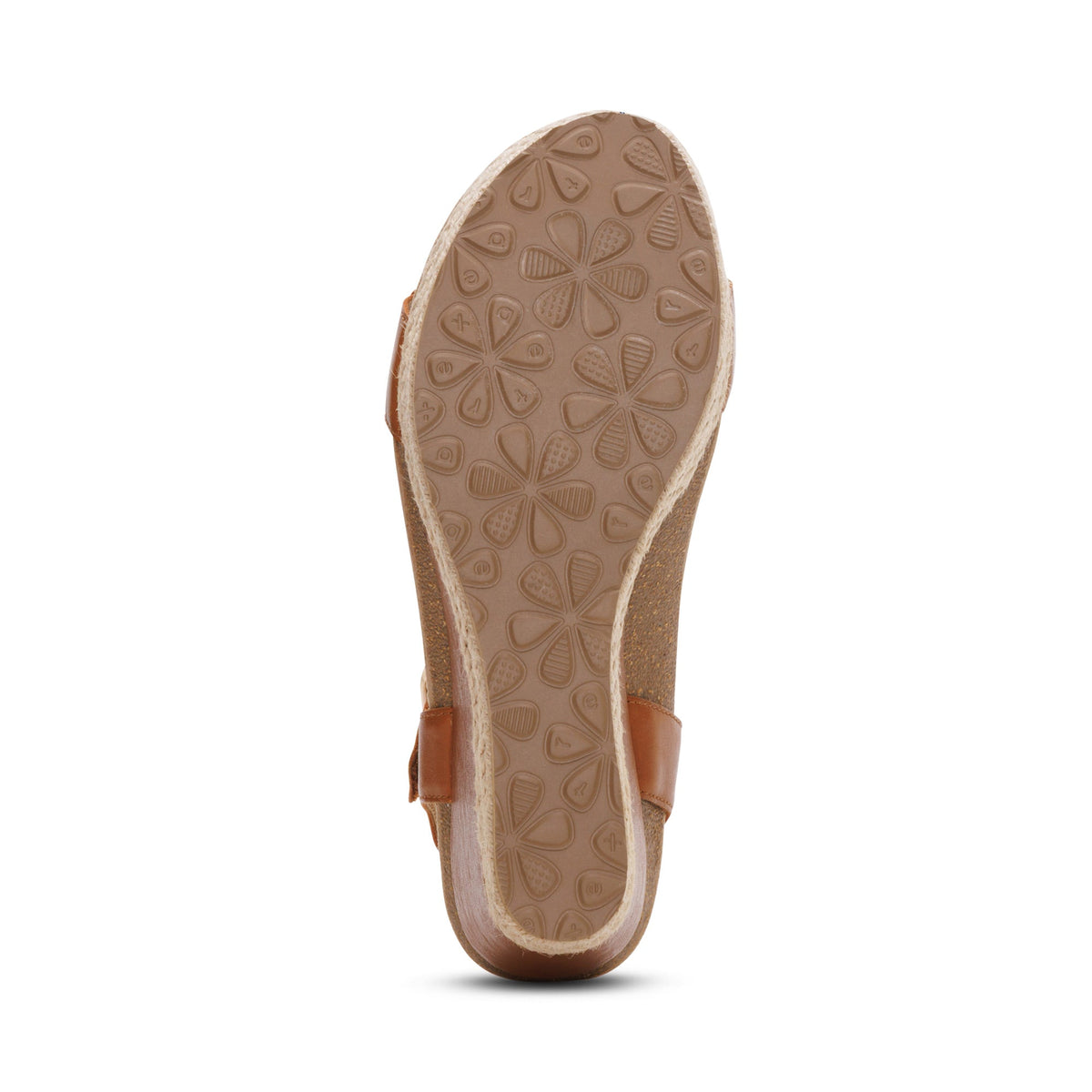 Aetrex Sydney Quarter Strap Espadrille Wedge - Cognac