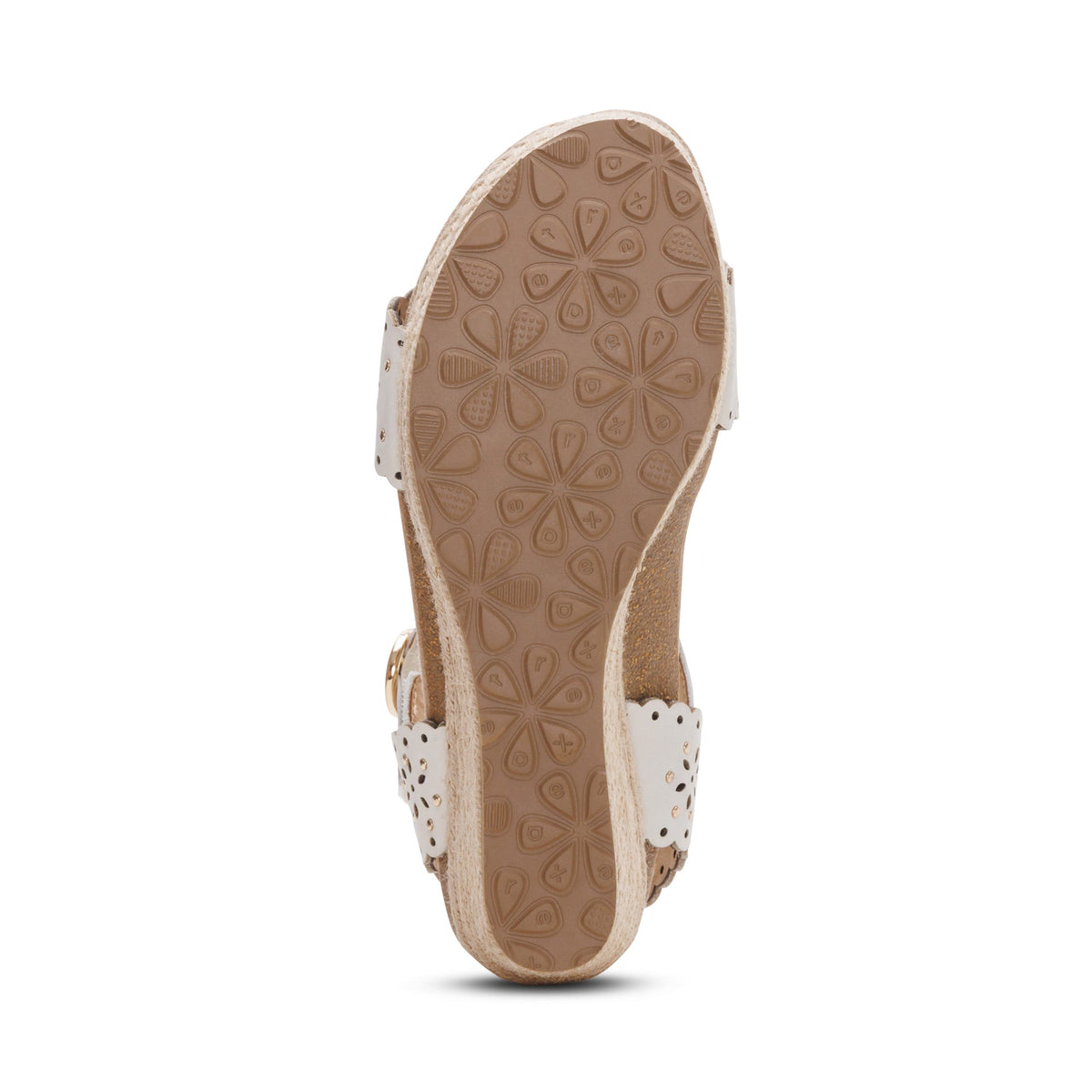 Aetrex Sydney Quarter Strap Espadrille Wedge - Ivory Cutout