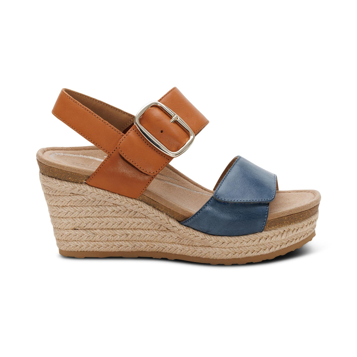 Aetrex Ashley Arch Support Wedge - Hazy Blue Multi