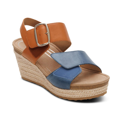 Aetrex Ashley Arch Support Wedge - Hazy Blue Multi