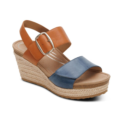 Aetrex Ashley Arch Support Wedge - Hazy Blue Multi