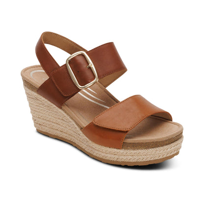 Aetrex Ashley Arch Support Wedge - Coffee Multi
