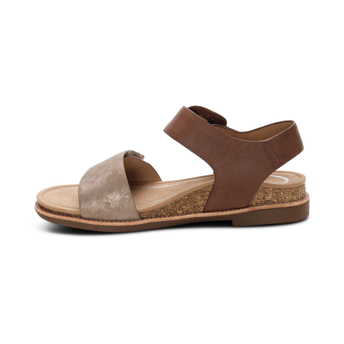 Aetrex Claire Quarter Strap Sandal - Taupe Multi