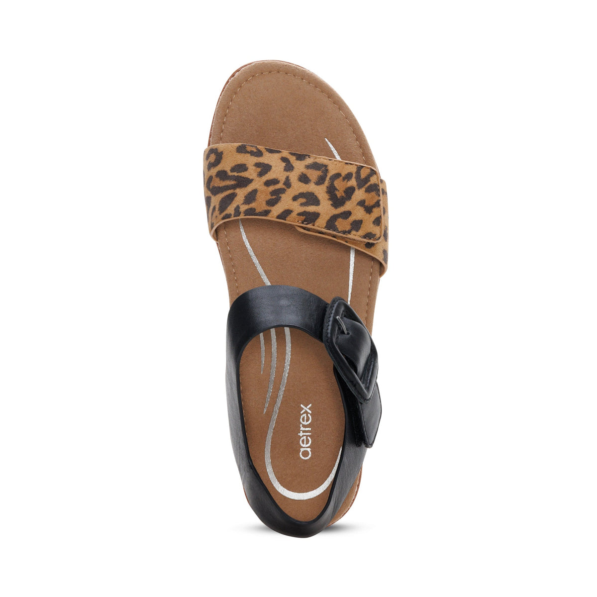 Aetrex Claire Quarter Strap Sandal - Leopard