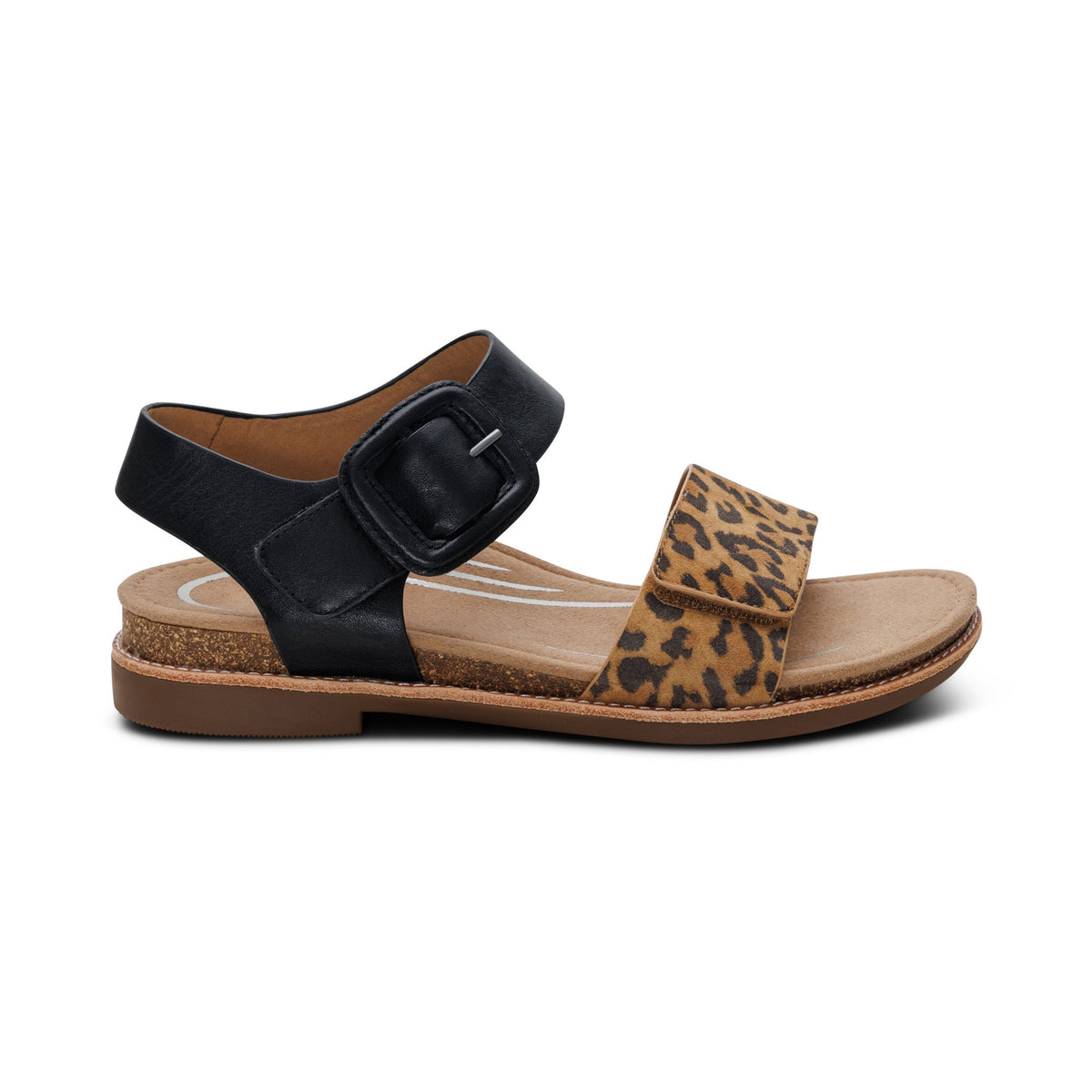 Aetrex Claire Quarter Strap Sandal - Leopard