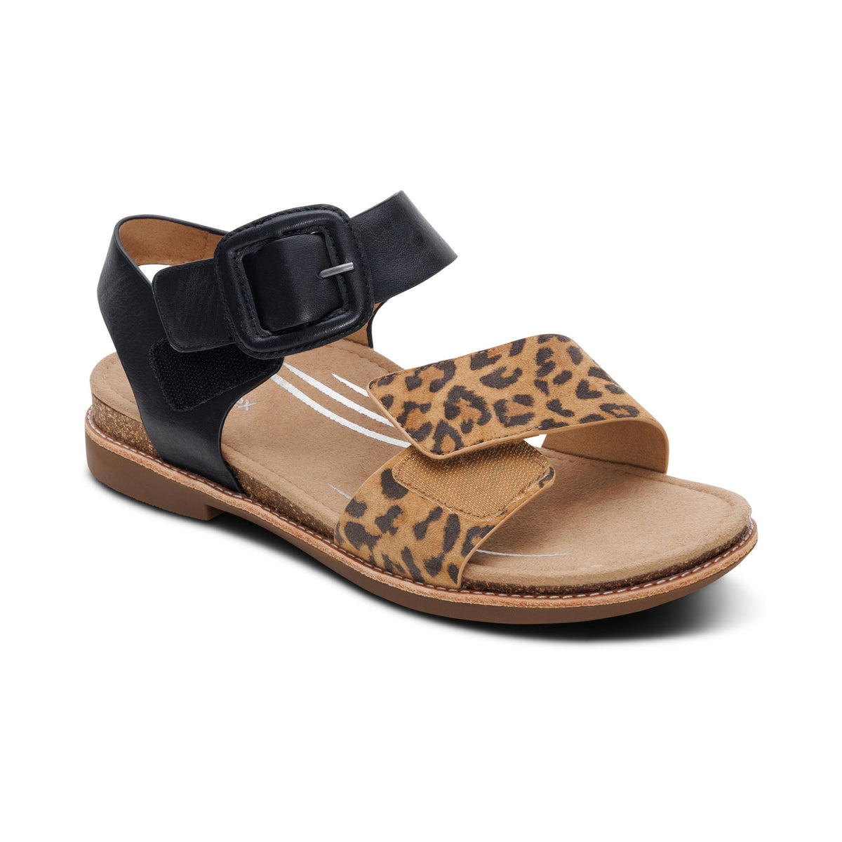 Aetrex Claire Quarter Strap Sandal - Leopard