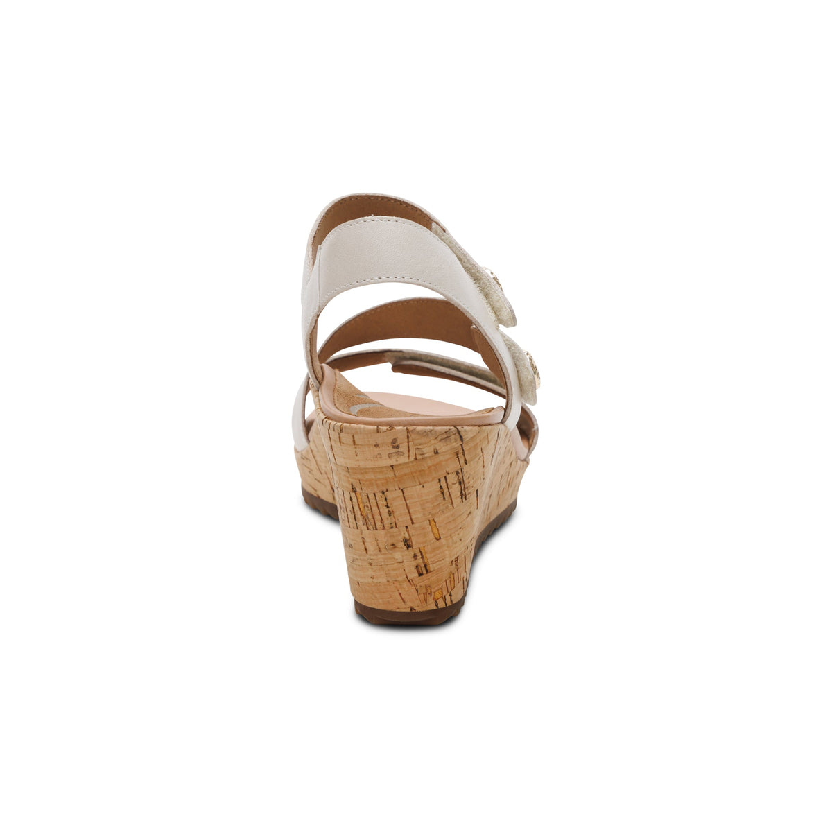 Aetrex Madelyn Quarter Strap Wedge  - Off White