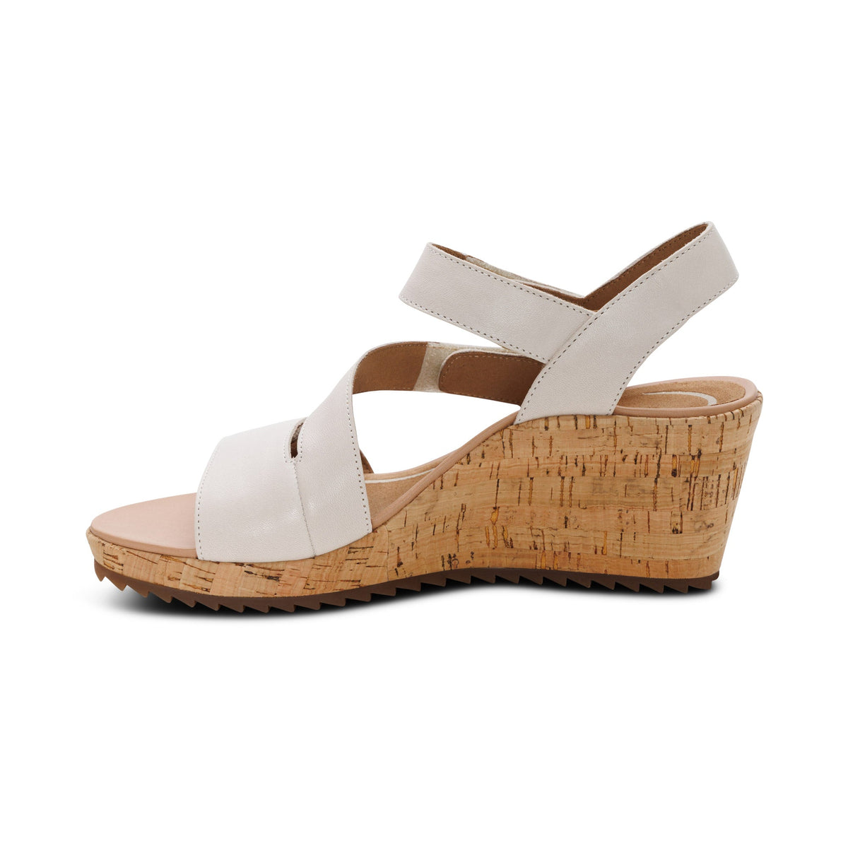 Aetrex Madelyn Quarter Strap Wedge  - Off White