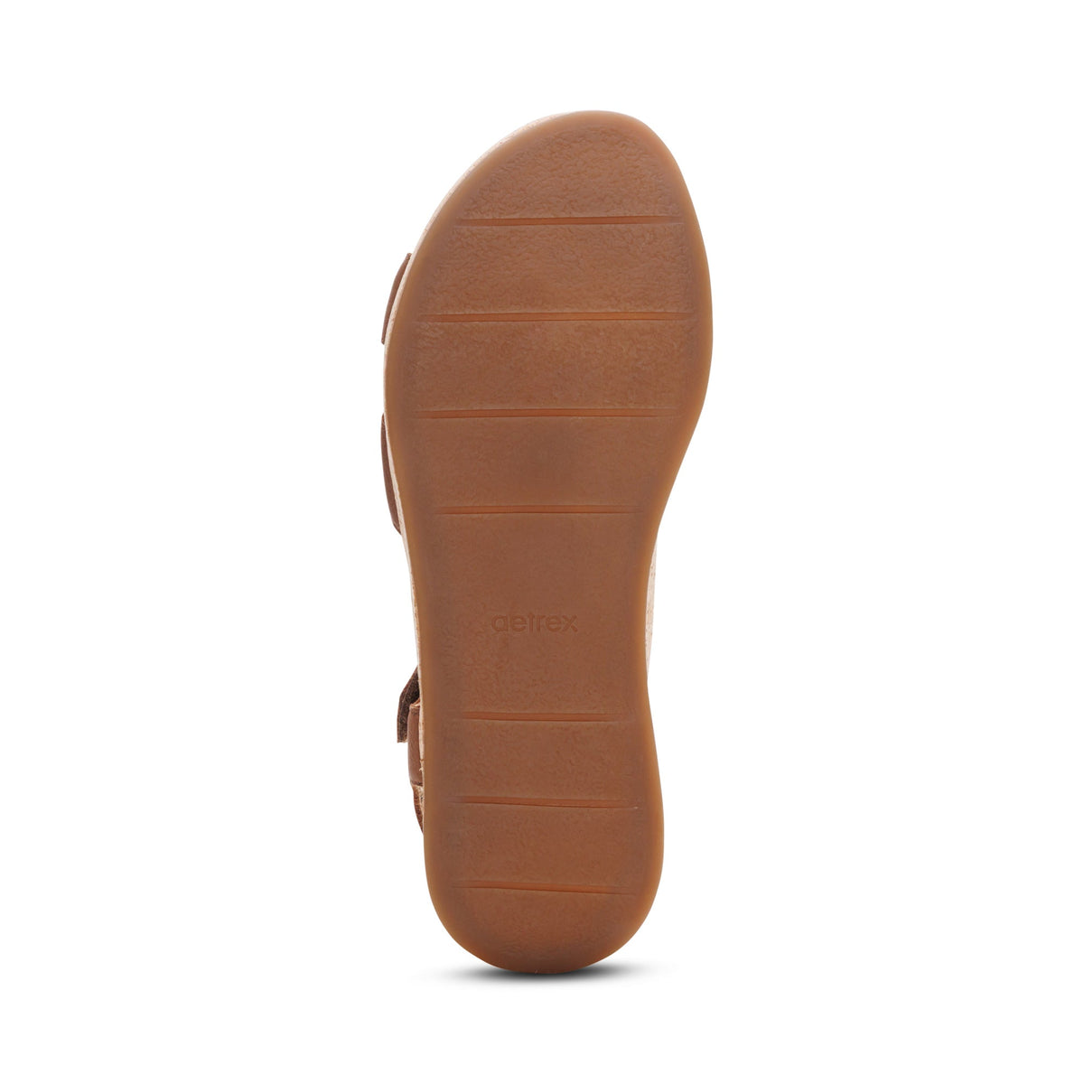 Aetrex Flora Adjustable Quarter Strap Wedge  - Brown