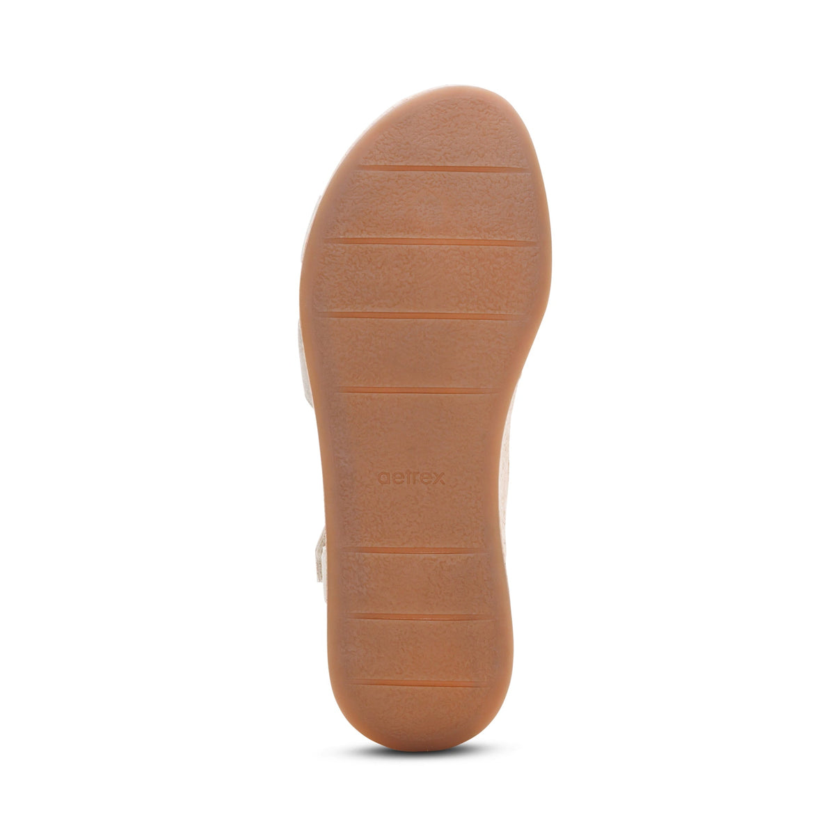 Aetrex Flora Adjustable Quarter Strap Wedge  - Champagne
