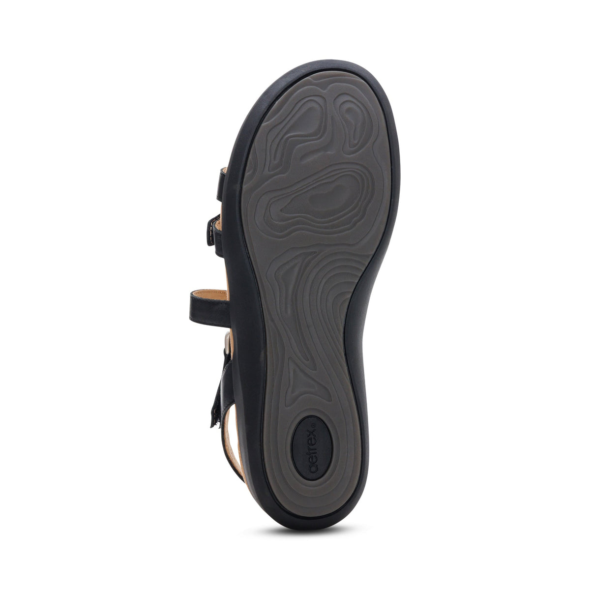 Aetrex Hadley Adjustable Quarter Strap Sandal - Black