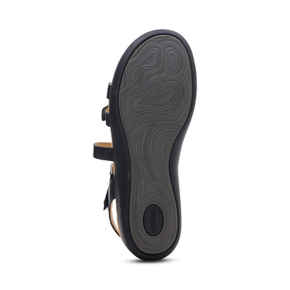 Aetrex Hadley Adjustable Quarter Strap Sandal - Black