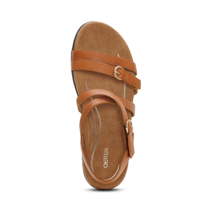 Aetrex Hadley Adjustable Quarter Strap Sandal - Ginger