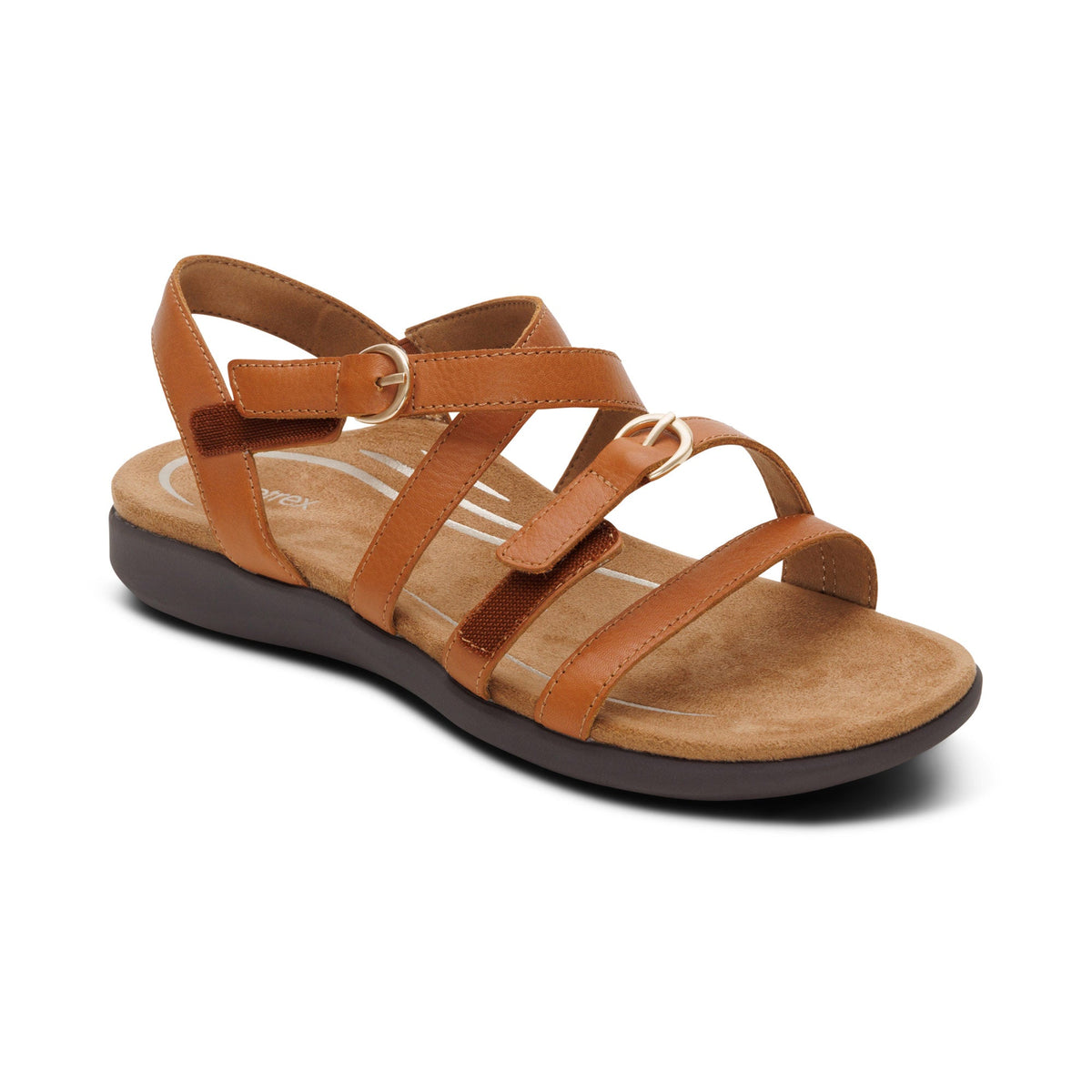 Aetrex Hadley Adjustable Quarter Strap Sandal - Ginger