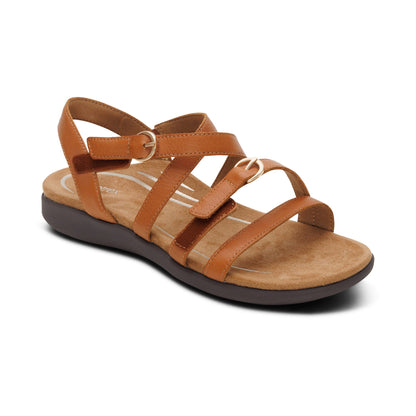 Aetrex Hadley Adjustable Quarter Strap Sandal - Ginger
