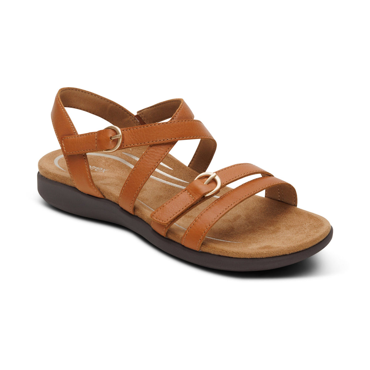 Aetrex Hadley Adjustable Quarter Strap Sandal - Ginger