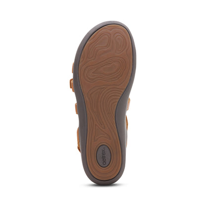 Aetrex Hadley Adjustable Quarter Strap Sandal - Ginger
