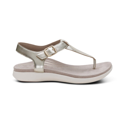 Aetrex Tracey Adjustable Thong Sandal - Champagne
