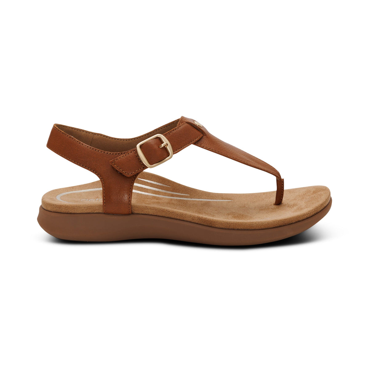 Aetrex Tracey Adjustable Thong Sandal - Cognac