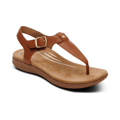 Aetrex Tracey Adjustable Thong Sandal - Cognac