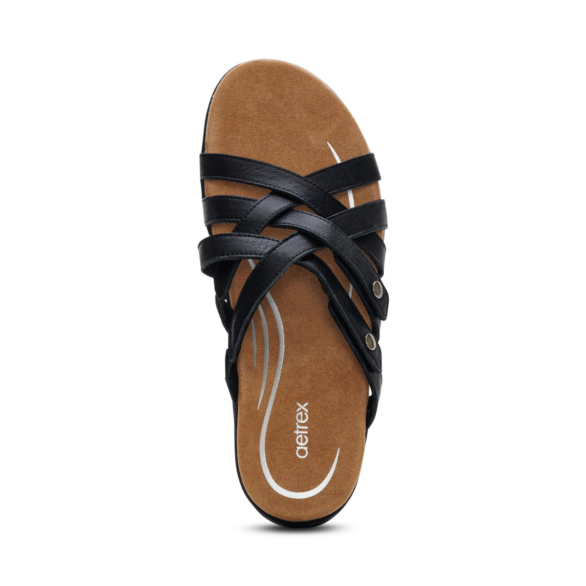 Aetrex Kasey Adjustable Slide Sandal - Black