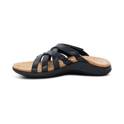 Aetrex Kasey Adjustable Slide Sandal - Black