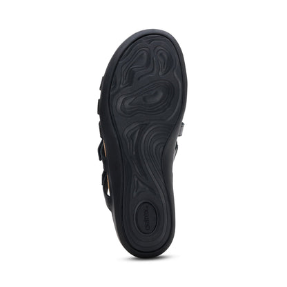 Aetrex Kasey Adjustable Slide Sandal - Black