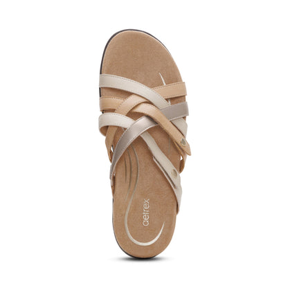 Aetrex Kasey Adjustable Slide Sandal - Off White