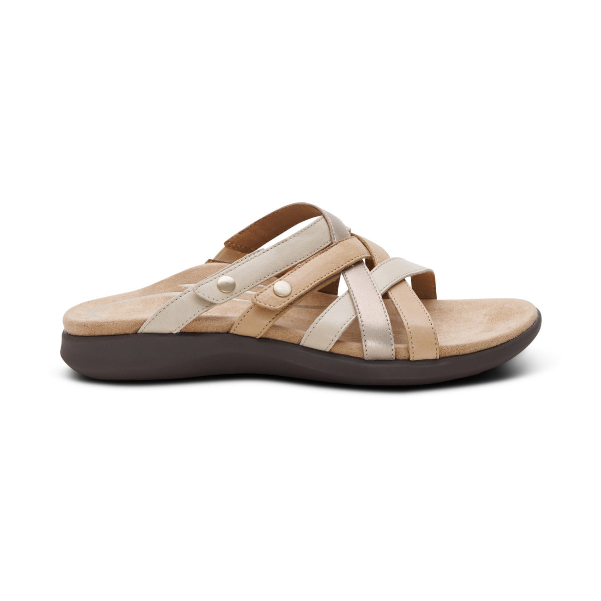 Aetrex Kasey Adjustable Slide Sandal - Off White