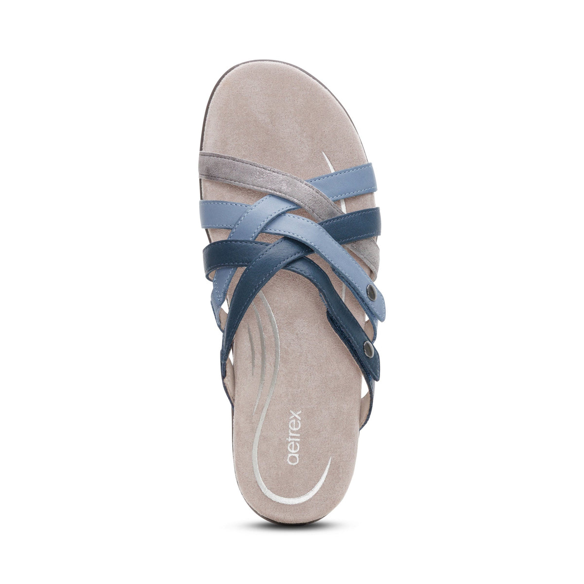 Aetrex Kasey Adjustable Slide Sandal - Blue Multi