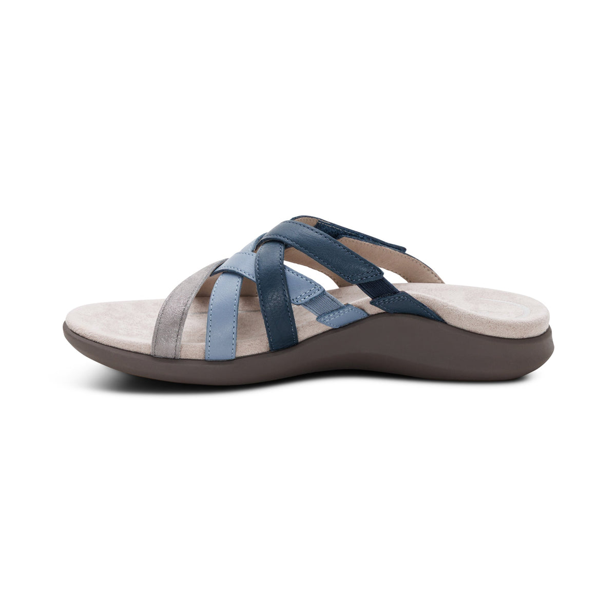 Aetrex Kasey Adjustable Slide Sandal - Blue Multi